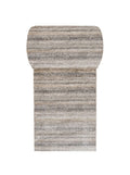 Tapis de couloir Loire rayé chiné beige, gris et taupe, vue de dessus