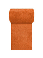 Tapis de couloir uni terracotta Garonne à poils courts, vue de dessus
