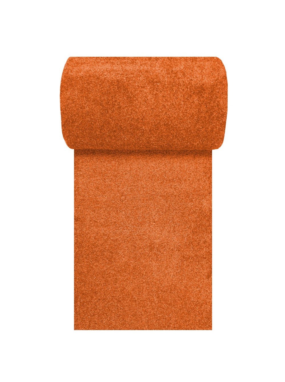 Tapis de couloir uni terracotta Garonne à poils courts, vue de dessus