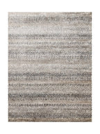 Tapis Céret rayé chiné beige, crème et gris, vue de dessus