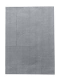 Tapis scandinave gris perle Nyons, motif géométrique sculpté en relief, vue de dessus