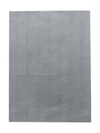 Tapis scandinave gris perle Nyons, motif géométrique sculpté en relief, vue de dessus