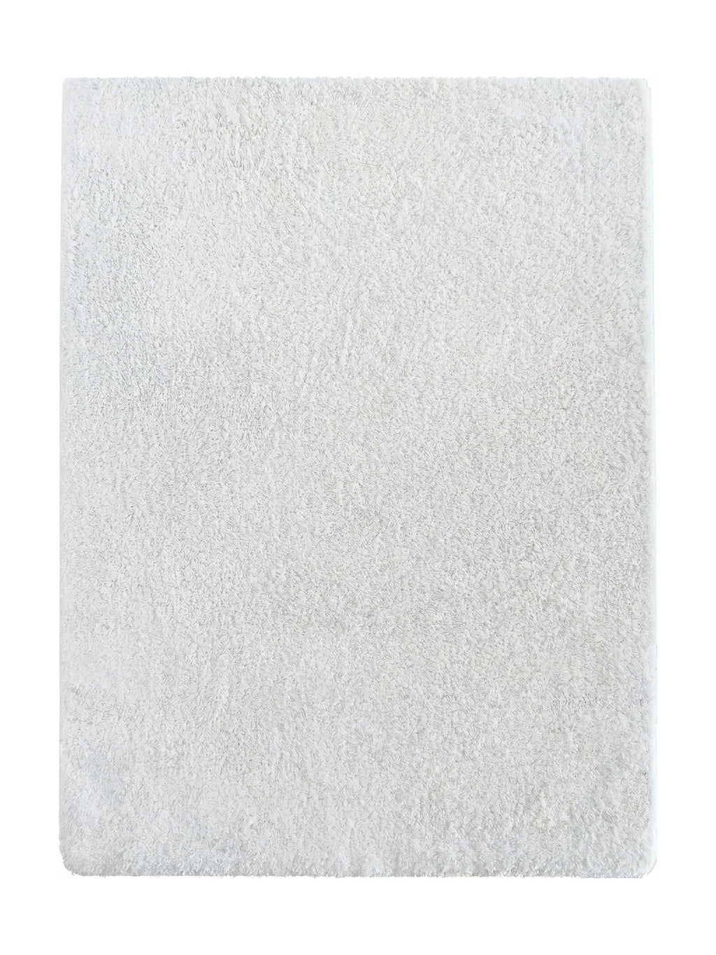 Tapis shaggy doux Vence blanc, uni, coins arrondis, vue de dessus