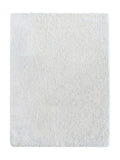 Tapis shaggy doux Vence blanc, uni, coins arrondis, vue de dessus