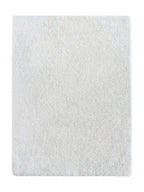 Tapis shaggy doux Vence blanc, uni, coins arrondis, vue de dessus
