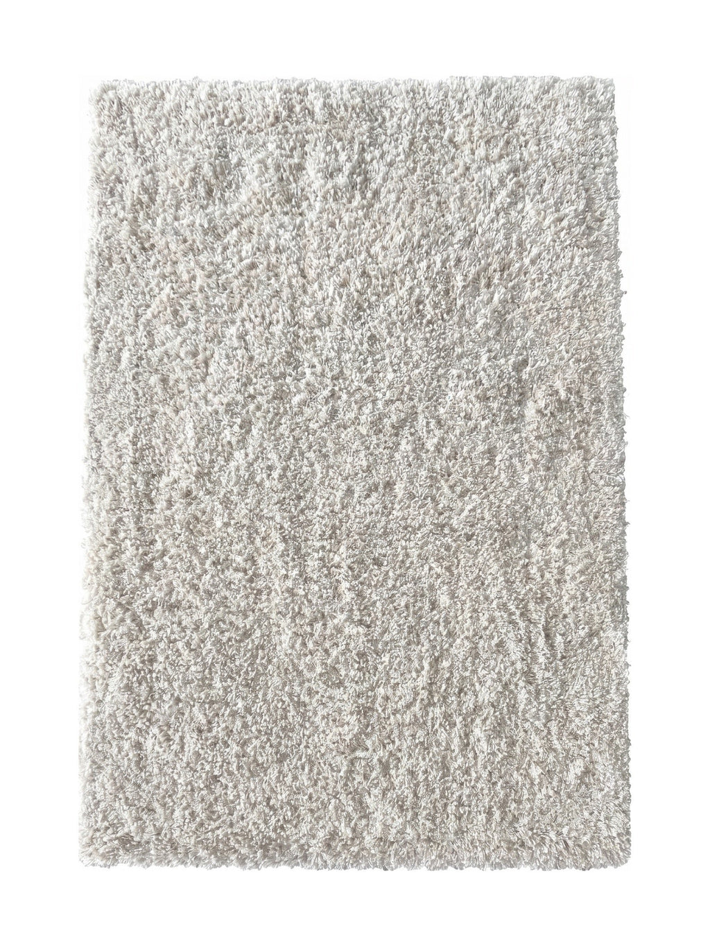 Tapis shaggy écru Sète à poils longs, uni, vue de dessus