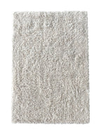 Tapis shaggy écru Sète à poils longs, uni, vue de dessus