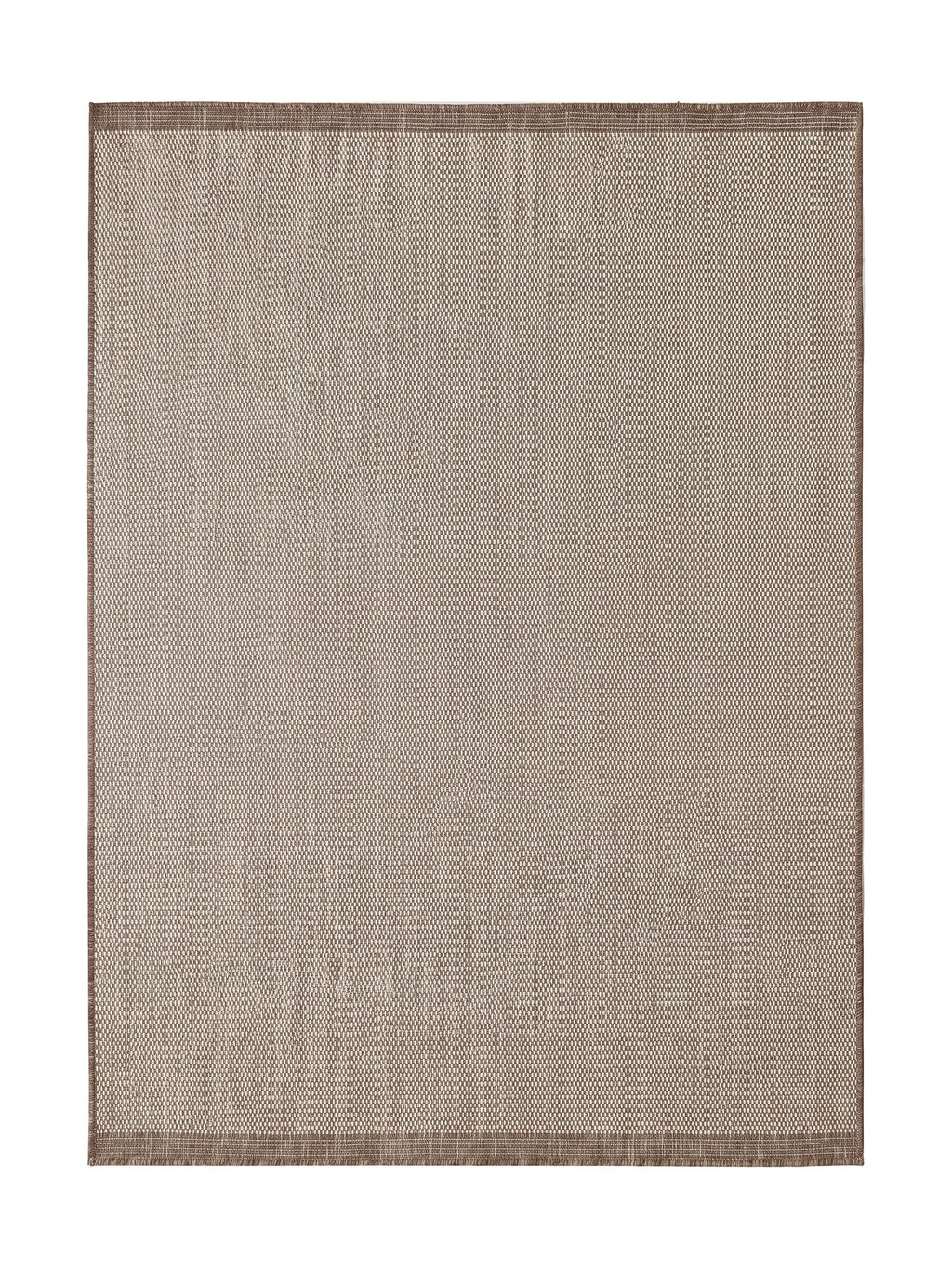 Tapis Cassis tissé plat chiné beige et taupe, vue de dessus
