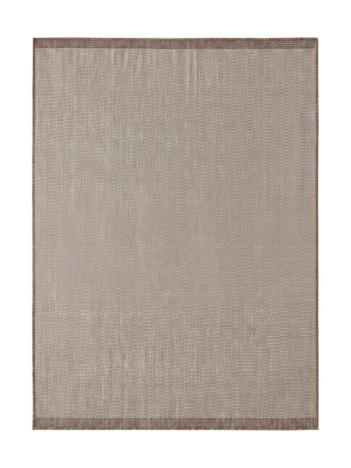 Tapis Cassis tissé plat chiné beige et taupe, vue de dessus